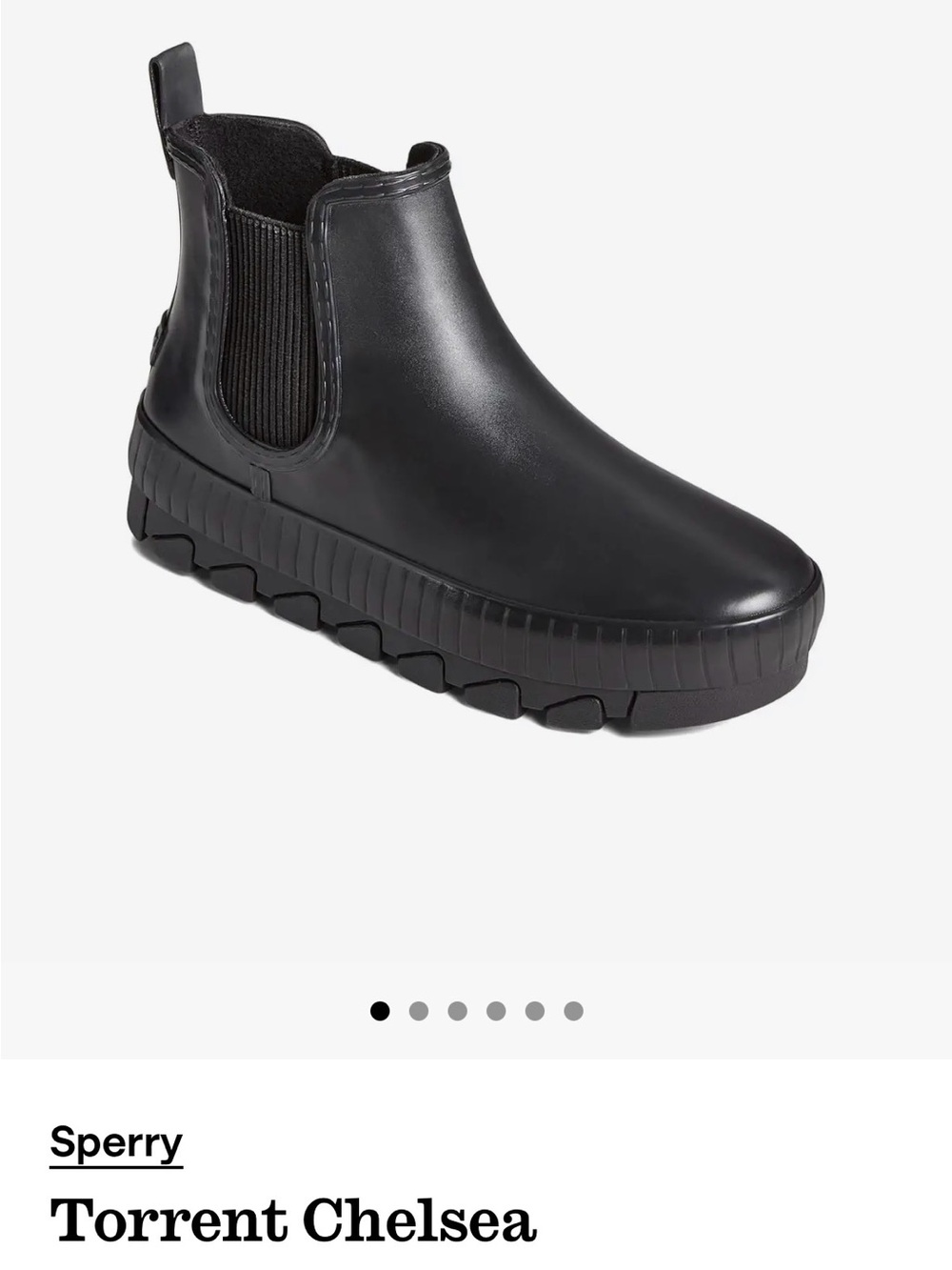 Sperry Torrent Matte Black Rubber Rain Boots